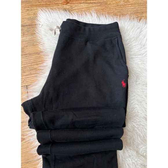 Polo Ralph Lauren Other - Ralph Lauren • POLO //  Y2K Fleece Drawstring Cuff Sweatpants in Black